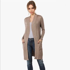 Camel duster sweater